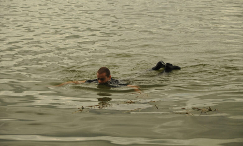 Nager avec des waders