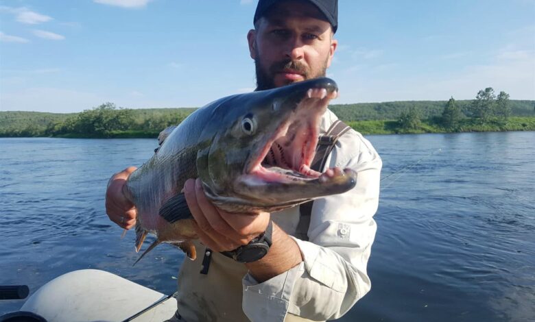 Pêche du saumon royal au Kamchatka