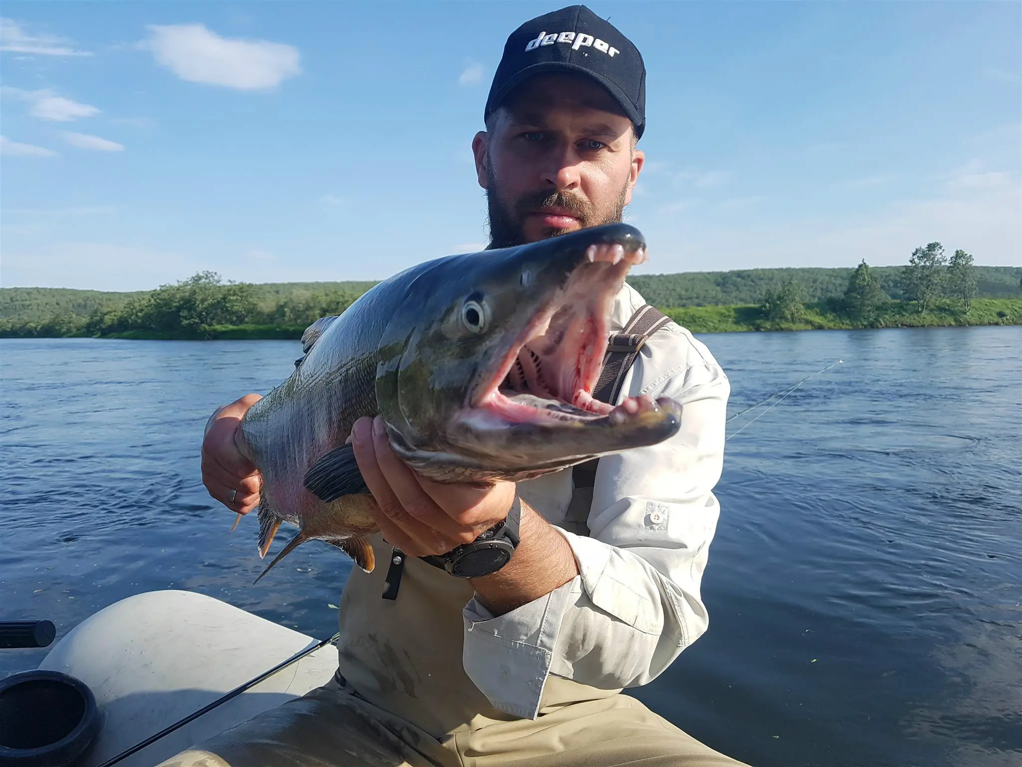 Pêche du saumon royal au Kamchatka