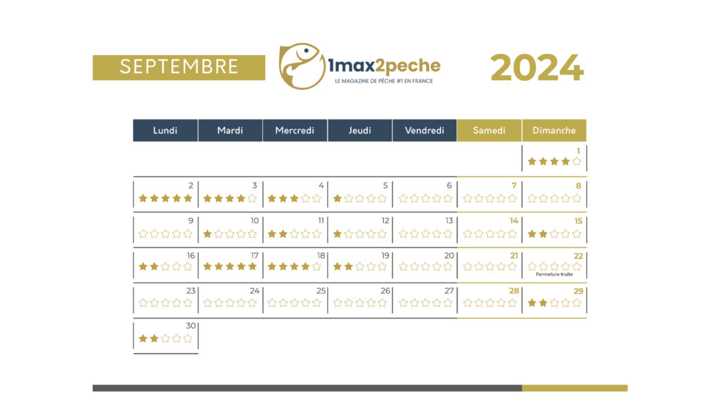 Calendrier lunaire pêche septembre 2024